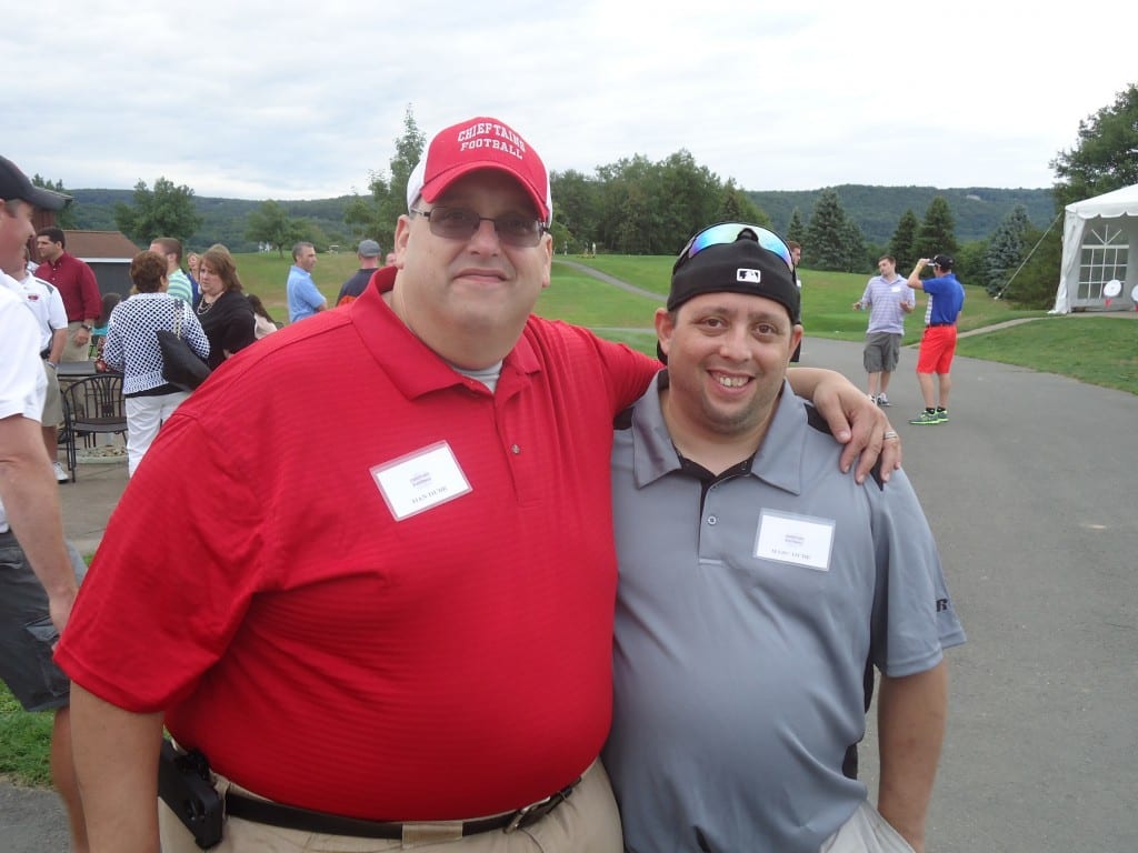 From left: Dan Dube (Class of '94) with brother Marc Dube (Class of '93) at first annual Bob McKee Classic. Submitted photo