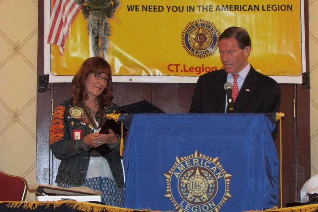 Leesa Philippon (left) and U.S. Senator Richard Blumenthal. Submitted photo