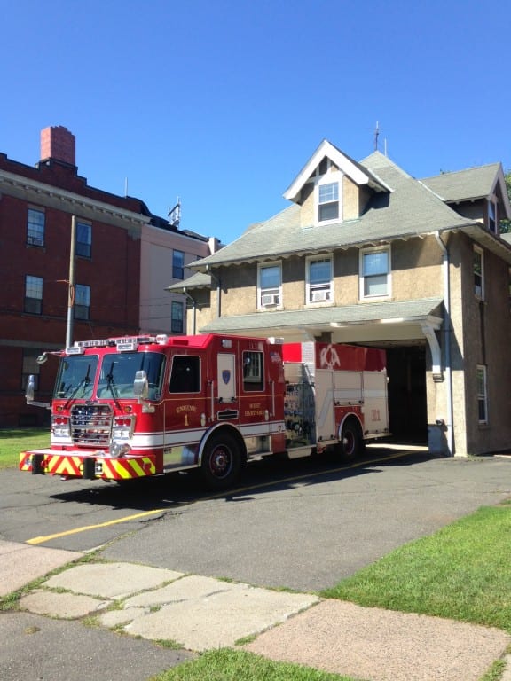 Present day Engine 1 – a 2013 KME pumper – outside Station #1. Photo courtesy of Capt. Steven Winter