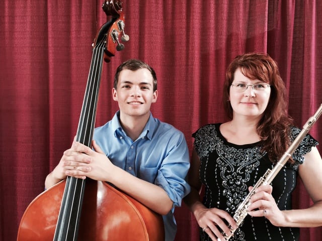 Double bassist Nicholas Giamalis (left) and flutist Tracy Norkun are recipients of this year's WHSO scholarships. Submitted photo