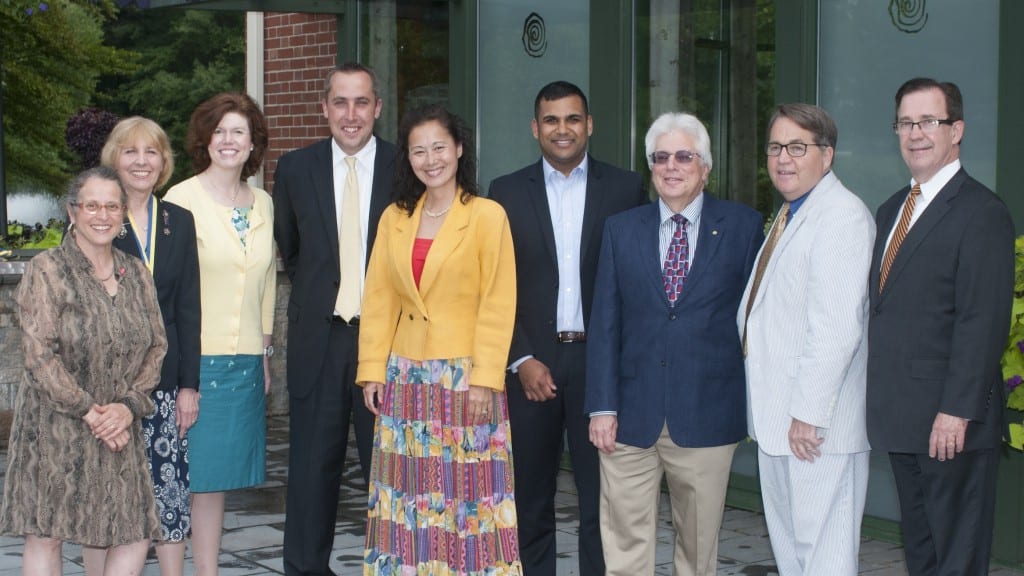 The Rotary Club of West Hartford’s 2015-2016 Board of Directors. (From left):  Past Club President Cindy Lang, Past District Governor Eileen Rau, Director-at-Large Christine M. Looby, President Kyle W. Egress, Vice President Donna Griffen, Sergeant-at-Arms Roshan Patel, President Elect Robert Kor, Esq., Secretary John Smeallie, and Treasurer Tom Wood. Submitted photo