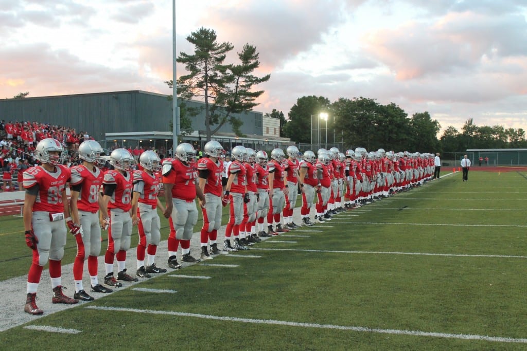 The Conard football team lines up as the 2015 season gets set to begin. Contributed photo