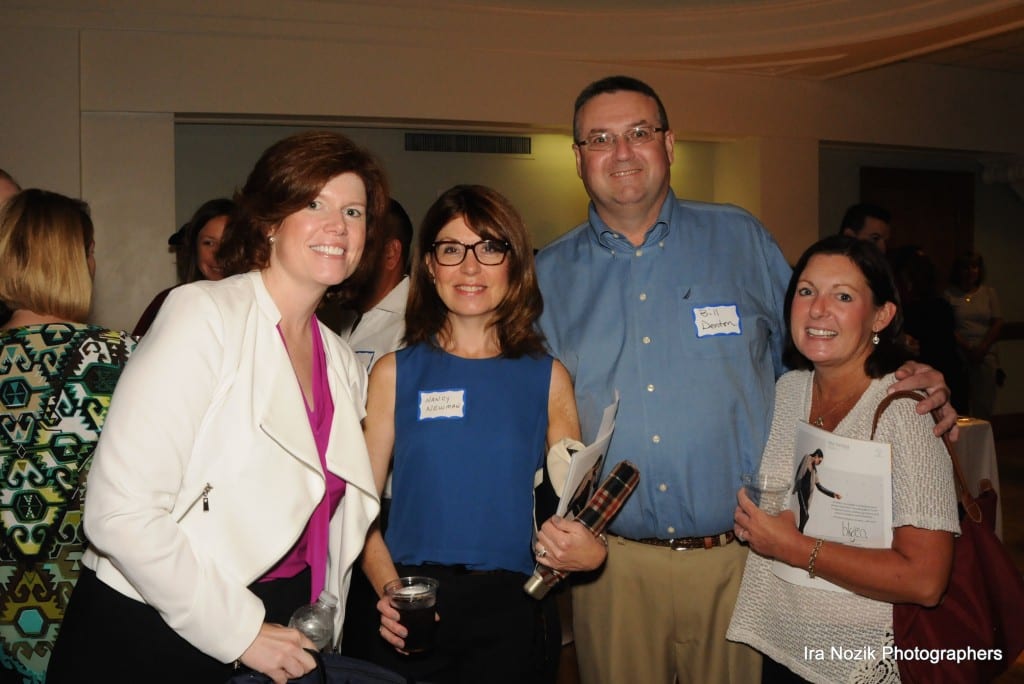 Director of Community Relations for Mercy Community Health (a Title Sponsor) Christine Looby with Nancy Newman, Bill and Catherine Denton at the Best of West Hartford Awards Show, September 10 2015. Photo by Ira Nozik