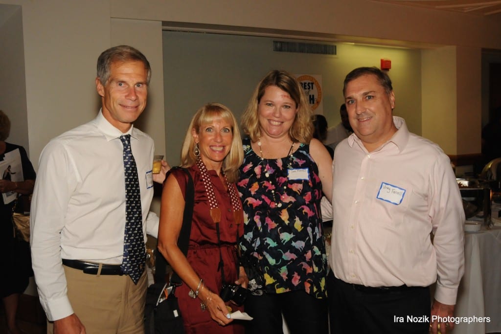 Ted and Ronni Newton with Sue and Vinny Farrell at the Best of West Hartford Awards Show, September 10 2015. Photo by Ira Nozik