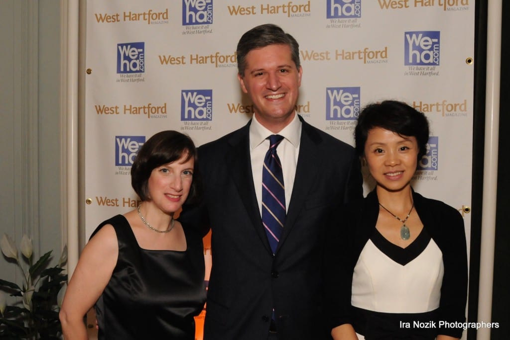 Green Tea House (finalist in the coffee/tea shop category) with Mayor Scott Slifka at the Best of West Hartford Awards Show, September 10 2015. Photo by Ira Nozik