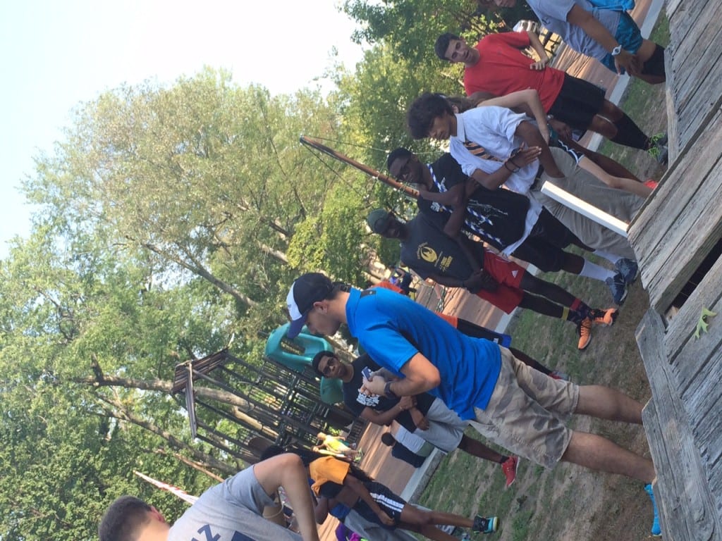 Kevin Rivera with Hartford students at Elizabeth Park. Submitted photo