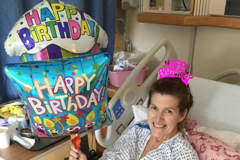 West Hartford resident Kim Green celebrated her August birthday in the hospital. Photo courtesy of Kim Green