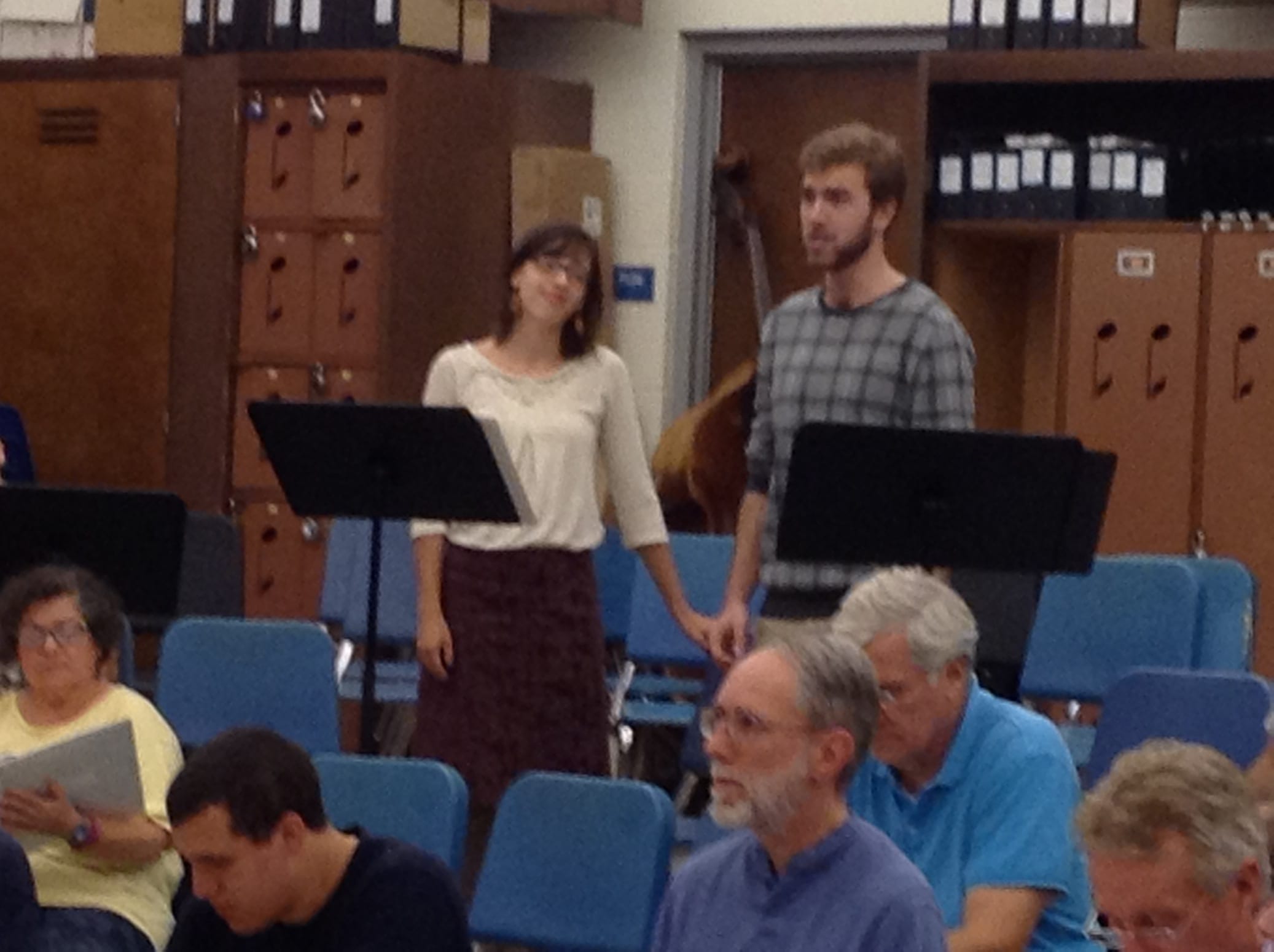 Ilona Miller Wilcox as Carrie Pipperidge and Joshua Ellenburg as Enoch Snow, in musical rehearsal. Submitted photo