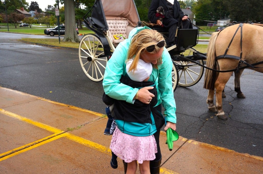 Emily Sullivan gives Kiley a hug before boarding the carriage for the ride home. Photo credit: Ronni Newton