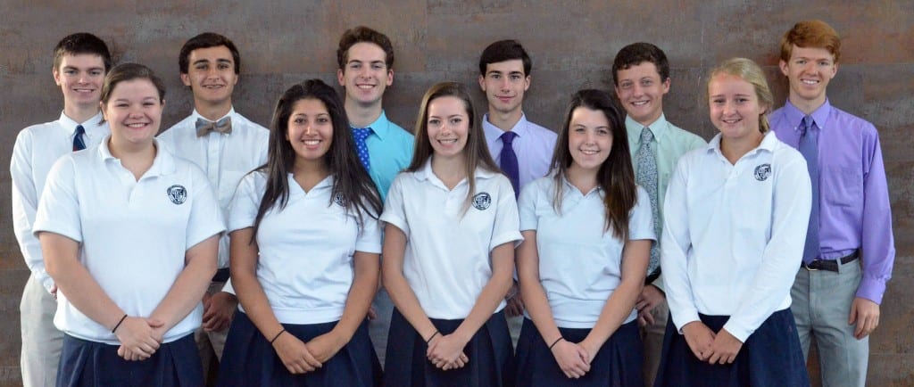 National Merit Commended Students (Front row,L-R): Caroline Banevicius ’16, Jessica Eskander ’16, Emma Barnes ’16, Rachel Sullivan ’16 and Sarah Neubert ’16 (Back row, L-R): Timothy O’Donnell ’16, Will Moustakakis ’16, Darius Cygler ’16, Bryan Deneen ’16, John Carew ’16 and Kevin Kearns ’16. Submitted photo