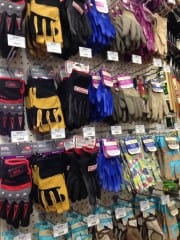 Larsen Ace Hardware (formely Pfaus) has three sections of garden and work gloves. Photo by Joy Taylor