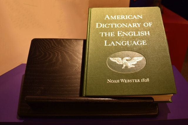 Noah’s dictionary, which he published at age 70, contains 70,000 words. Photo credit: Deb Cohen