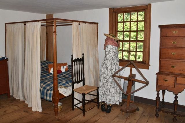 A re-creation of what a bedroom might have looked like in 1774, the Revolutionary period. Photo credit: Deb Cohen