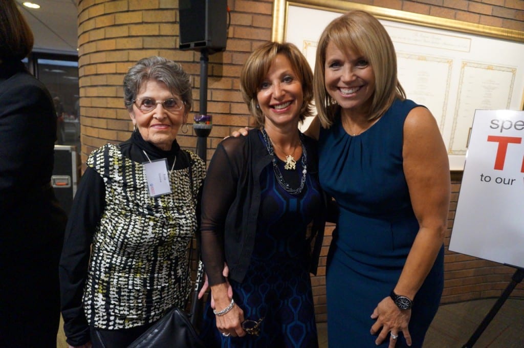 Katie Couric (right) with West Hartford Deputy Mayor Shari Cantor who also served as event co-chair and Cantor's mother, Rose Granow. Photo credit: Ronni Newton