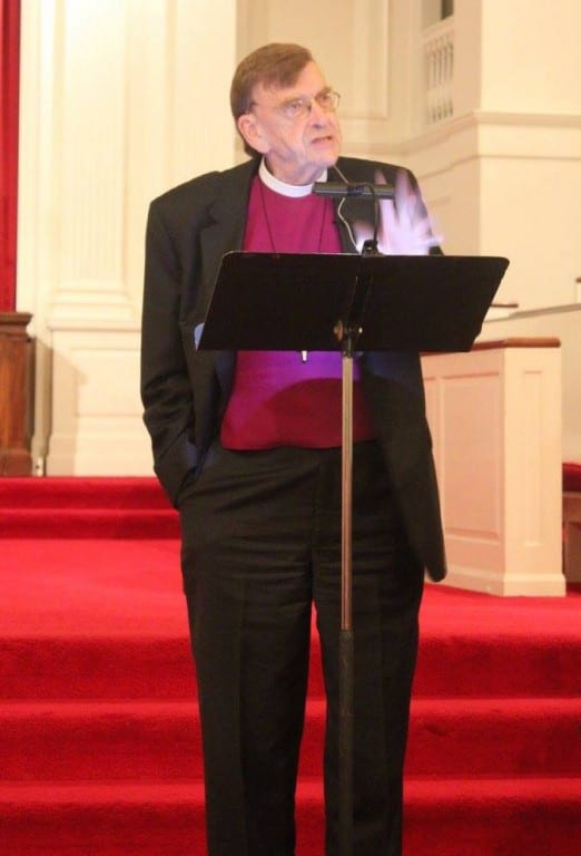 Bishop Spong at First Church, West Hartford in 2014. He returns to West Hartford on November 7, 2015. Submitted photo