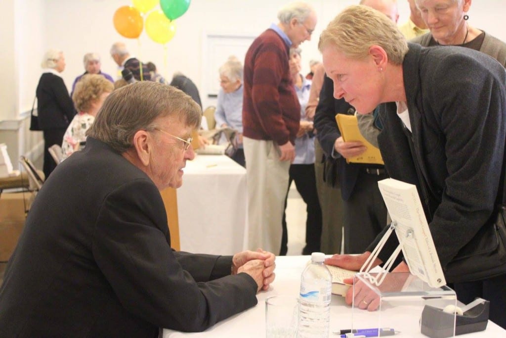 Bishop Spong at the 2015 book book signing at First Church, West Hartford. His November 7, 2015 lecture will focus on his book, “Eternal Life: A New Vision. Beyond Religion, Beyond Theism, Beyond Heaven and Hell." Submitted photo