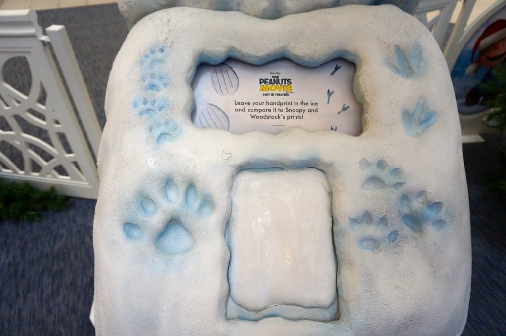 Children can leave their handprints in the 'ice,' and compare them to Snoopy's and Woodstock's. Photo credit: Ronni Newton