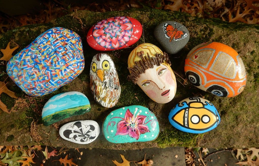 Some of the decorated rocks that will be hidden as part of the 'Twelve Days of Finders Keepers.' Contributed photo