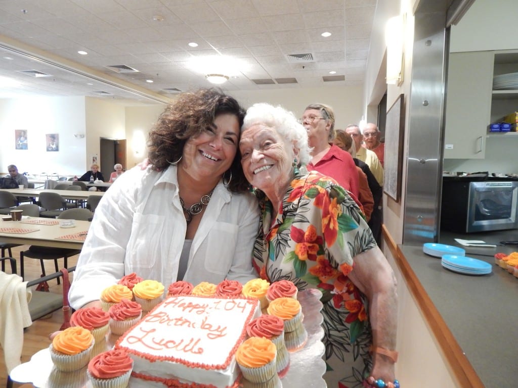 104-year-old Lucille Edstrom with Senior Center Director Gina Marino. Submitted photo