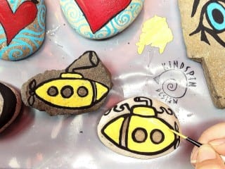 Decorated rocks in progress by Stefanie Marco. Contributed photo