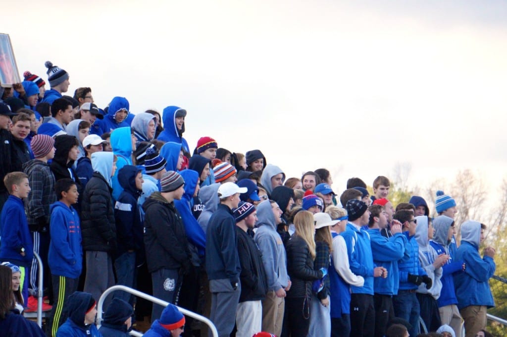 Hall students came out in force to support the team in the Class LL boys soccer quarterfinals. Hall vs. Bridgeport Central Class LL Soccer. Photo credit: Ronni Newton