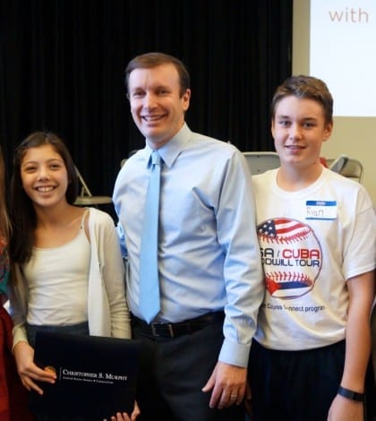 murphy with bristow students and principal