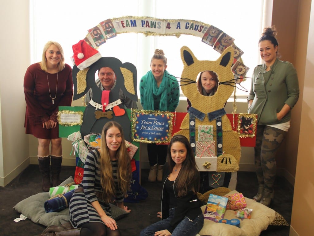 Jade Marketing Group's holiday pet drive team known as 'Team Paws for a Cause.' photo credit: Amy Melvin