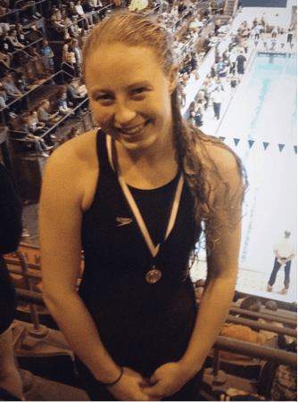 Hall High School junior Tara Tiernan placed 2nd in 200 Free and 4th in 500 Free at State Opens. Tiernan captured All-State honors in 200 and 500 Free at Class LL Finals. Submitted photo