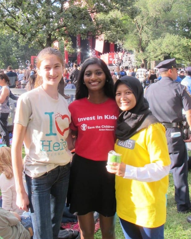 Rose Kitz (left) with two of the other youth ambassadors at the Global Youth Conference in New York City. Courtesy photo