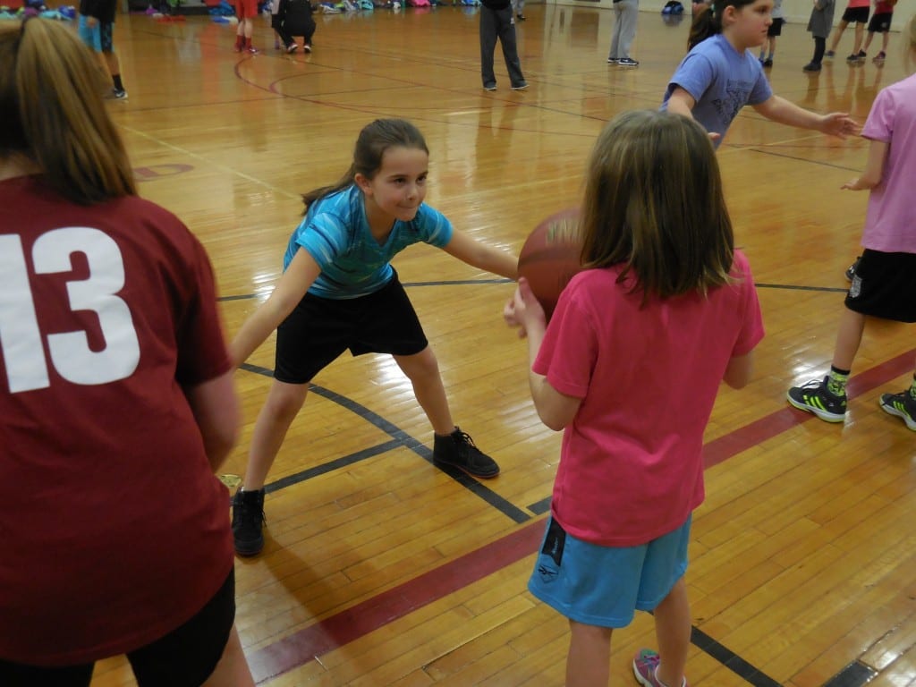 Two members of the WHGBL work on their ball handling and defense. Submitted photo