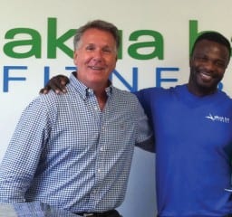 Tom with trainer/owner of Akua Ba Fitness, D’Mario. Submitted photo