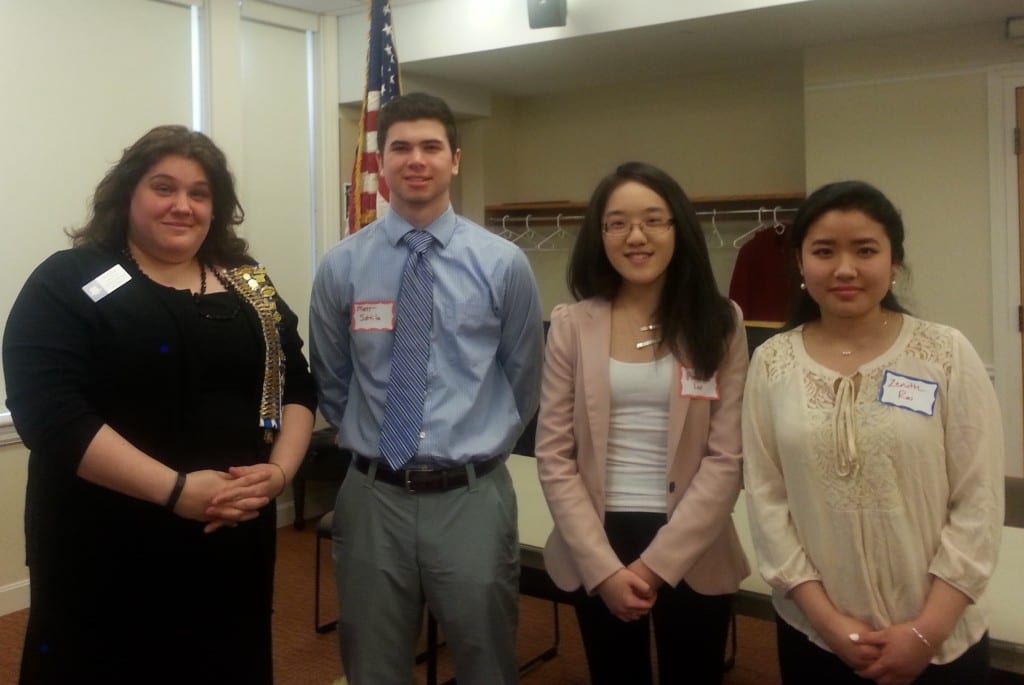 Local students who received the DAR Good Citizenship Award include (from left): Chloe Li of William H. Hall High School, Matthew Sottile of Northwest Catholic High School, Annabelle Lee of Farmington High School, and Zenith Rai of Conard High School. Submitted photo