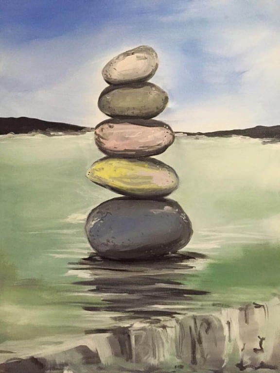 A rock cairn will be featured at the paint party fundraiser to construct a rock cairn as a tribute to former KP teacher Paul Duquette. Submitted photo