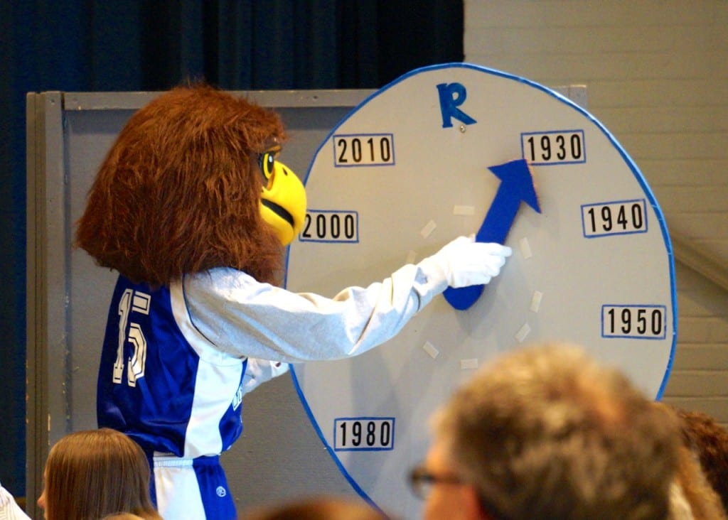 The Renbrook mascot changes the dial as a new decade is featured. Photo credit: Ronni Newton