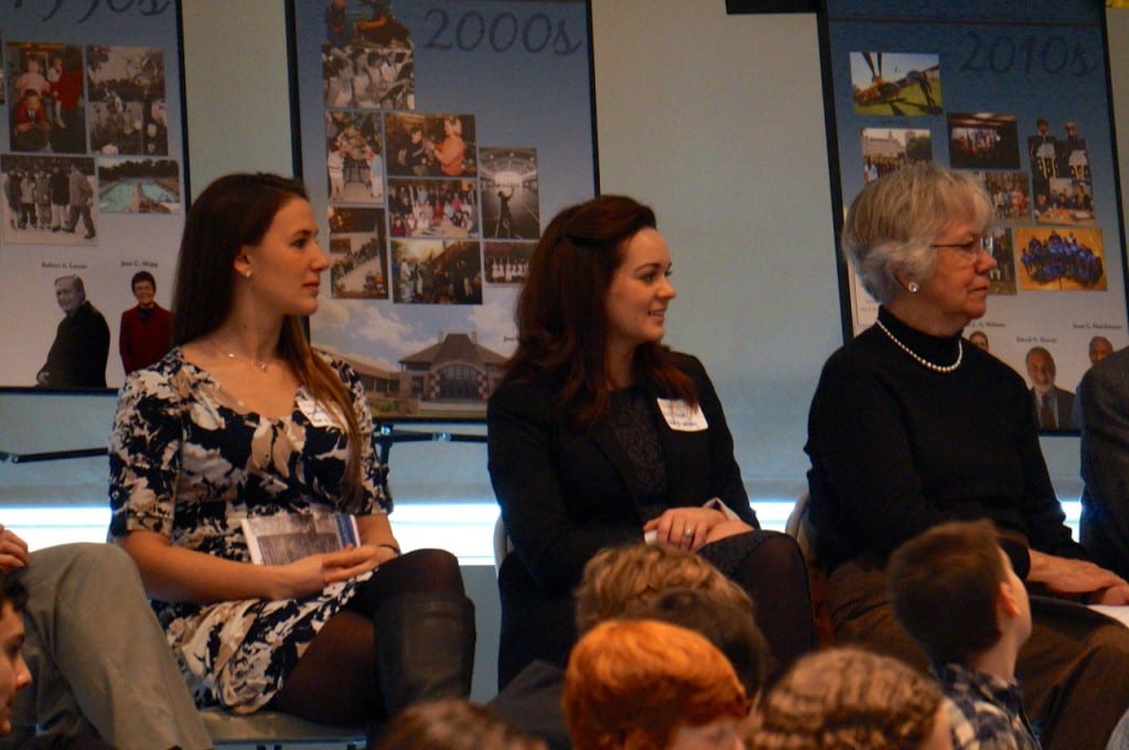 Pratt & Whitney's Tracy Dylag (designer of the Decades Panels), Jennifer Berard, and Erin Strout were honored guests. Photo credit: Ronni Newton