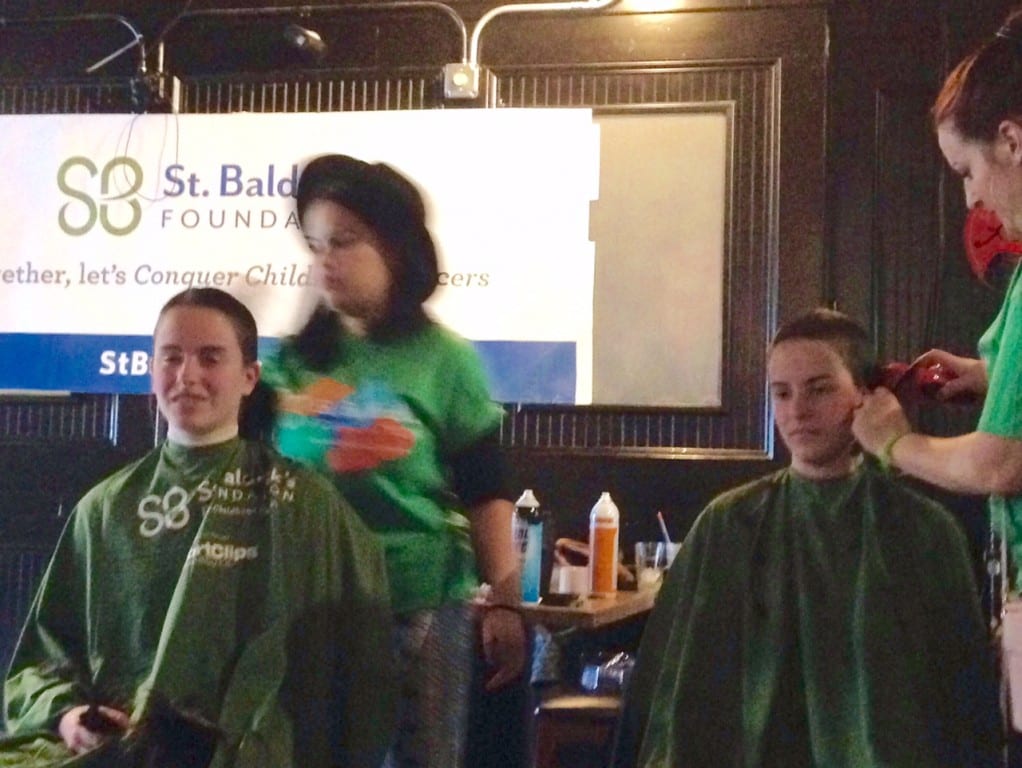 The Gosselin girls in the process of getting their heads shaved. Photo courtesy of Paul Gosselin