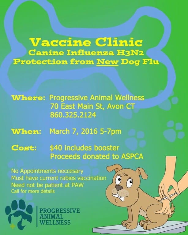 Progressive Animal Wellness Will Host Canine Influenza Vaccine Clinic  Monday - We-Ha | West Hartford News