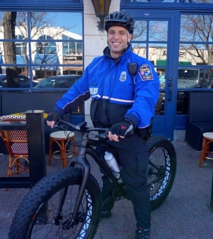 beat cop with helmet