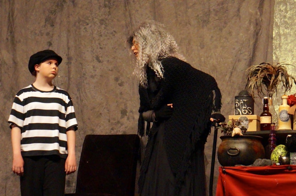 Grandma (Lila Goldstein) with Pugsley. Conard High School Musical Productions presents 'The Addams Family.' Photo credit: Ronni Newton