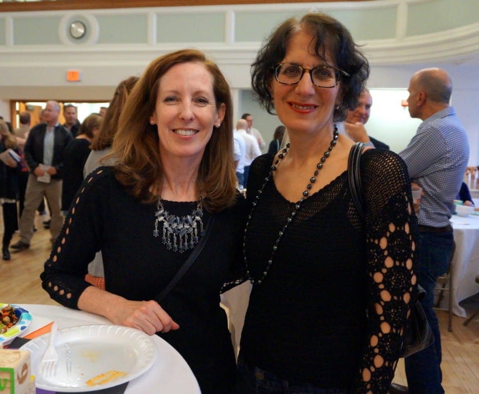 Parent 'alumni' Susan Schoenberger (left) and Joan Green. West Hartford's Cookin', April 2, 2016. Photo credit: Ronni Newton