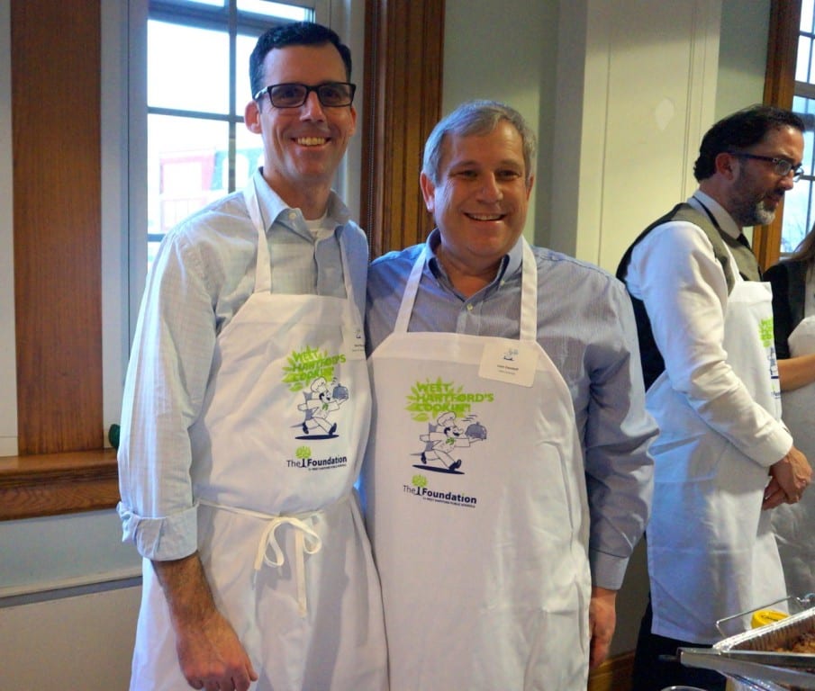 Dir. of Community Services Mark McGovern and Town Council member Leon Davidoff. West Hartford's Cookin', April 2, 2016. Photo credit: Ronni Newton