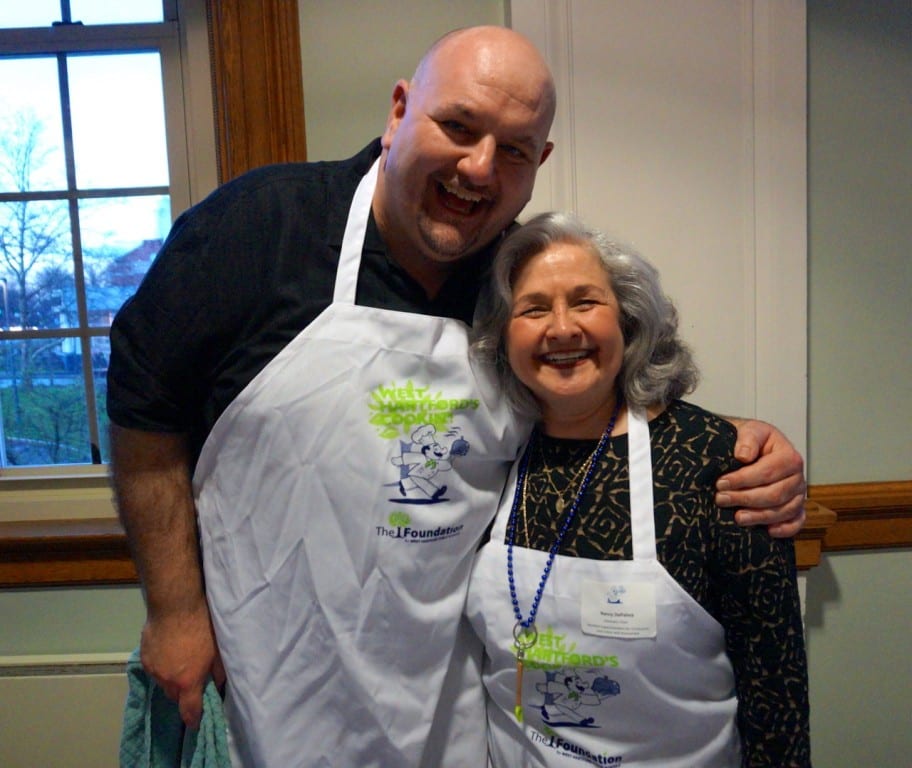 Superintendent of Schools Tom Moore with Asst. Superintendent and Honorary Event Chair Nancy DePalma. West Hartford's Cookin', April 2, 2016. Photo credit: Ronni Newton