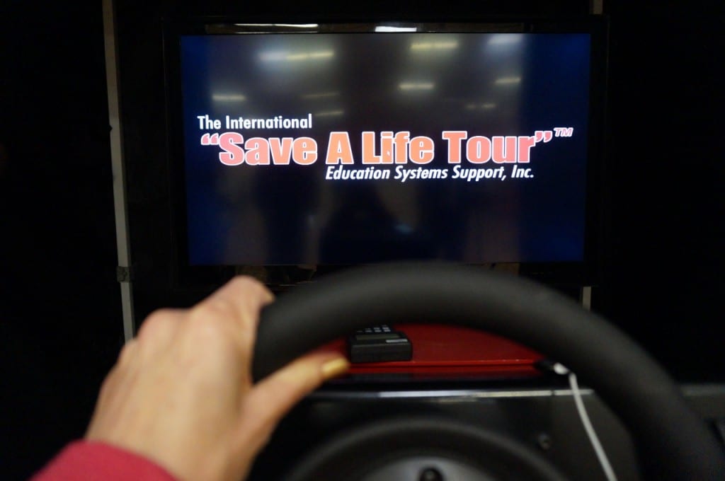 Distracted driving simulators are a key component of the Save a Life Tour. Photo credit: Ronni Newton