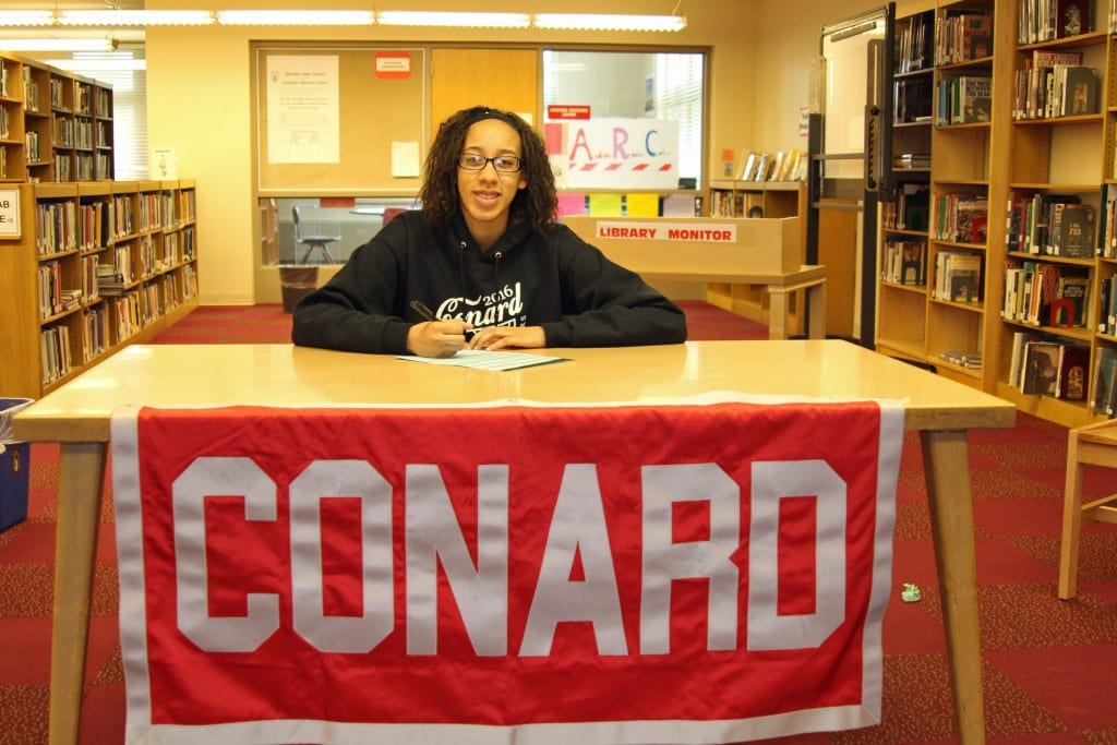 Dezyree Morales signs her Letter of Intent. Courtesy photo