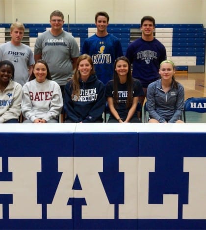hall students at signing