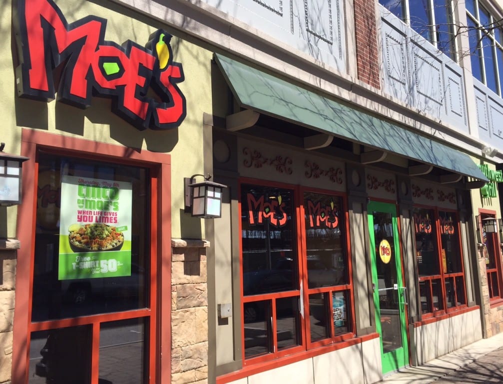 The last day that Moe's Southwest Grill will be open at 54 Memorial Rd. will be May 5, 2016. Photo credit: Ronni Newton