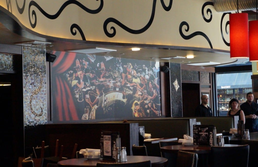 The mural is a feature in all Bar Louie locations. Photo credit: Ronni Newton