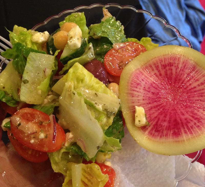 This Israeli salad by Blue Plate Kitchen was highlighted with local watermelon radish at Taste of Bishops corner. Photo by Joy Taylor