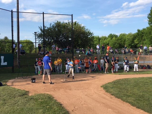 WHYBL players participate in the Hartford Yard Goats Hit, Run and Throw competition at Wolcott Park on May 20. Photo courtesy Rob Peterson