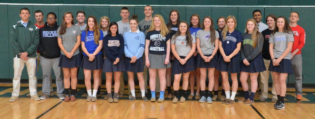 Front row (left to right): Blake Greenslade, Coty George-Davis, Abbey Fitzsimmons, Kelsey Dornfried, Bailey Julian, Alicia Palmer, Erin Feeney, Megan Weiss, Claire Hurtado, Anna Cronin, Rebecca Molin, and Rachel Elliott. Back row (left to right): Thomas Meucci, Tyler Rice, Mackenzie Tibball, Justin Gallicchio, Stephen Laffin, Jessica Kelly, Grace Vincens, Mary Joerg, Michael Adebimpe, Connor Murphy, and Costas Bouzakis. Not pictured: Patrick Lazor, Christian Mackay-Morgan. Submitted photo